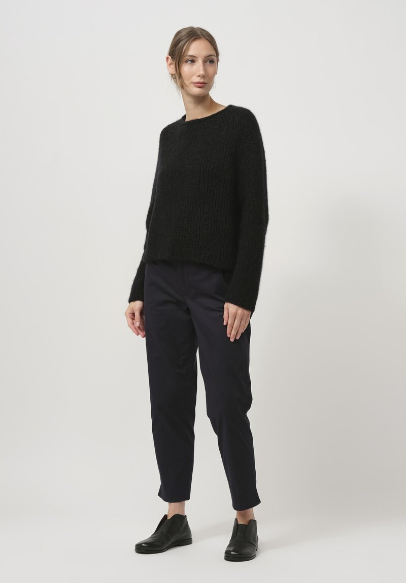 Wommelsdorff Cashmere & Silk Levi Sweater in Space Black	