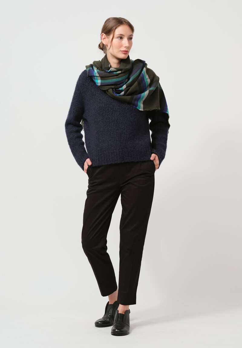 Wommelsdorff Hand-Knit Faye Cashmere & Silk Sweater in Atlantic Blue	