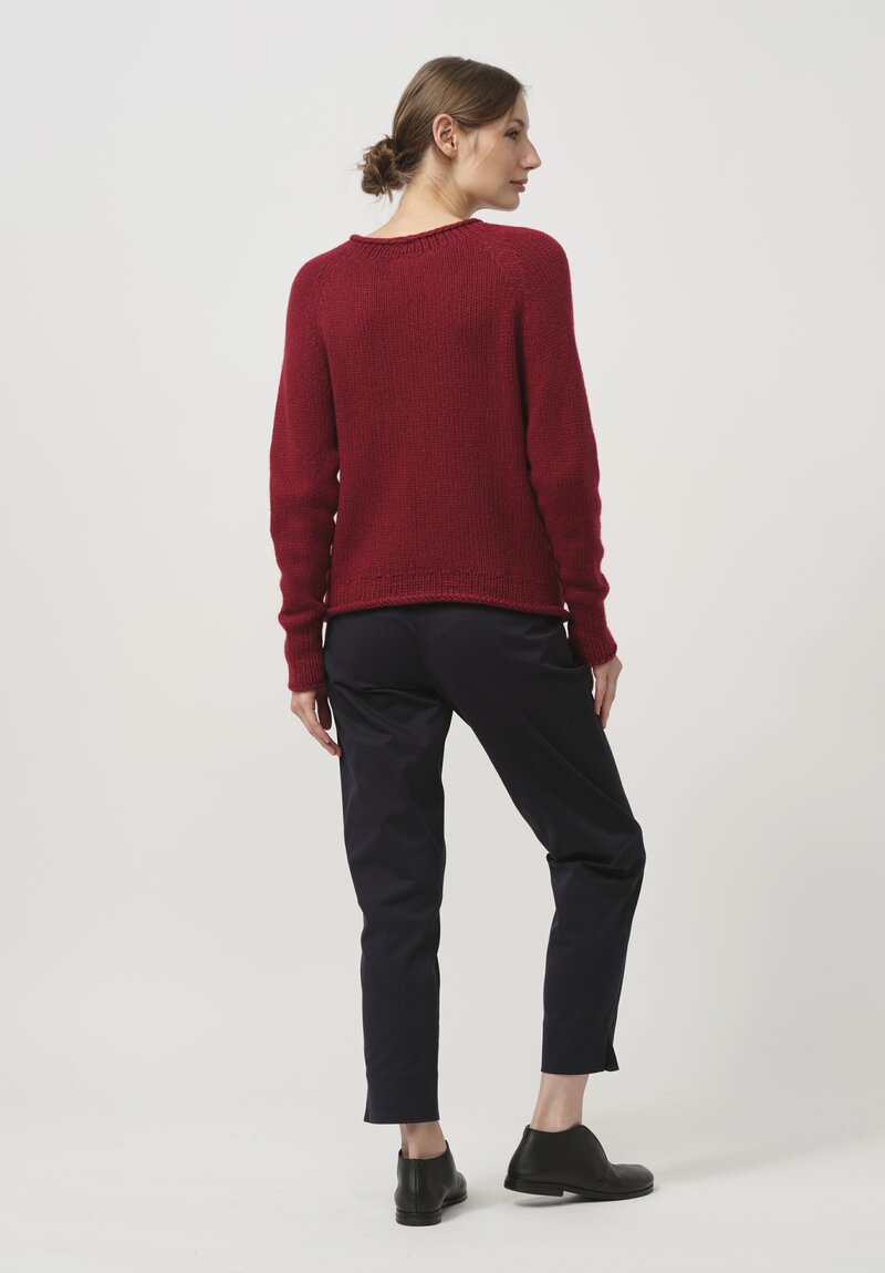 Wommelsdorff Cashmere & Silk Hana Sweater in Ruby Red	