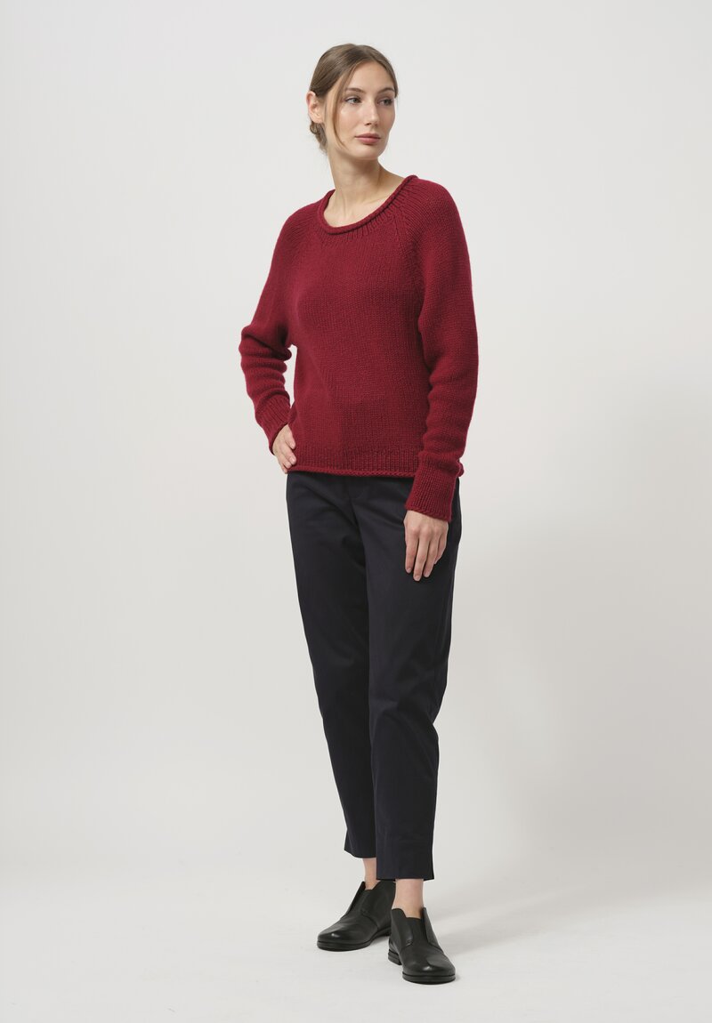 Wommelsdorff Cashmere & Silk Hana Sweater in Ruby Red	