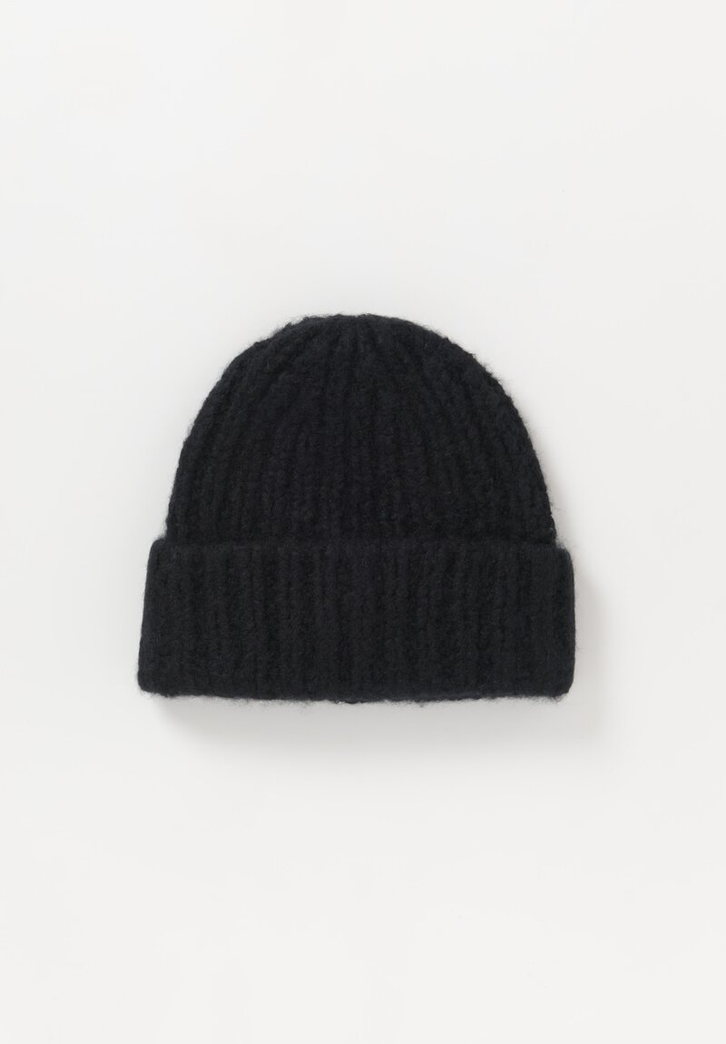 Wommelsdorff Cashmere & Silk Patti Beanie in Space Black	