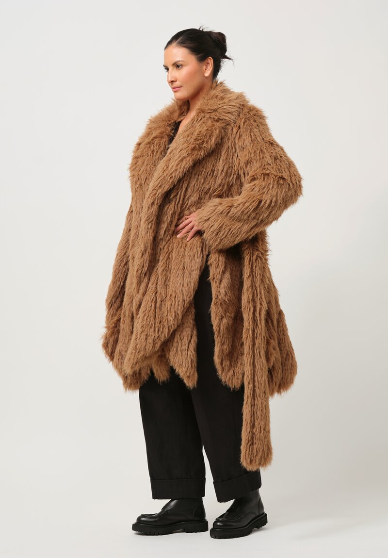 Sacai Faux Fur Coat in Brown	