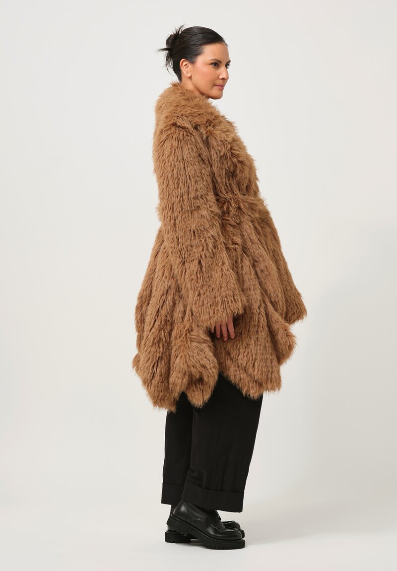 Sacai Faux Fur Coat in Brown	