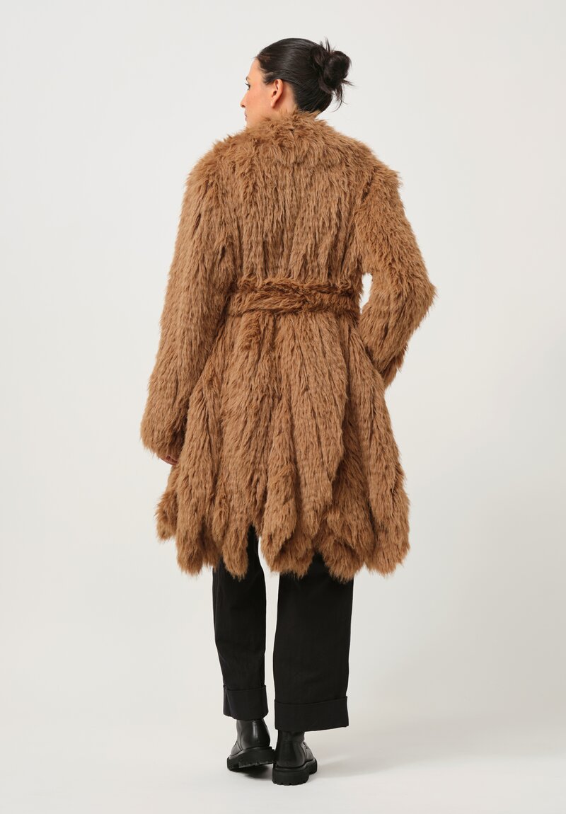 Sacai Faux Fur Coat in Brown	