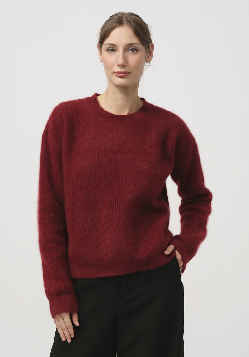 Uma Wang Raccoon Knit Sweater in Red	