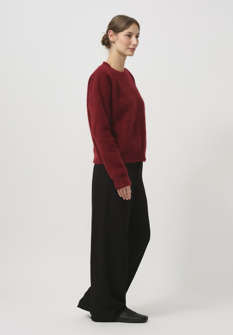 Uma Wang Raccoon Knit Sweater in Red	