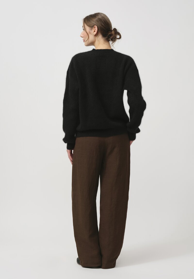 Uma Wang Raccoon Knit Sweater in Black	