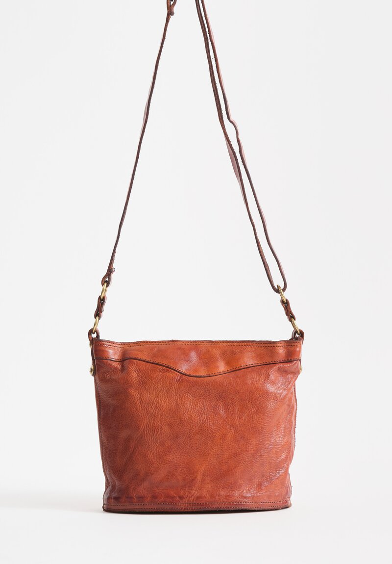 Campomaggi Leather Secchiello Bucket Bag in Cognac Brown	