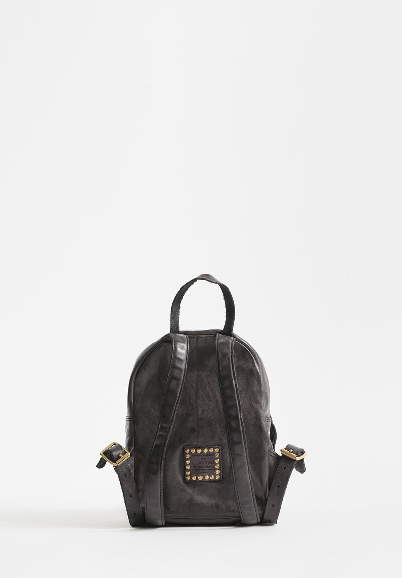 Campomaggi Leather Zainetto Backpack in Faded Black	