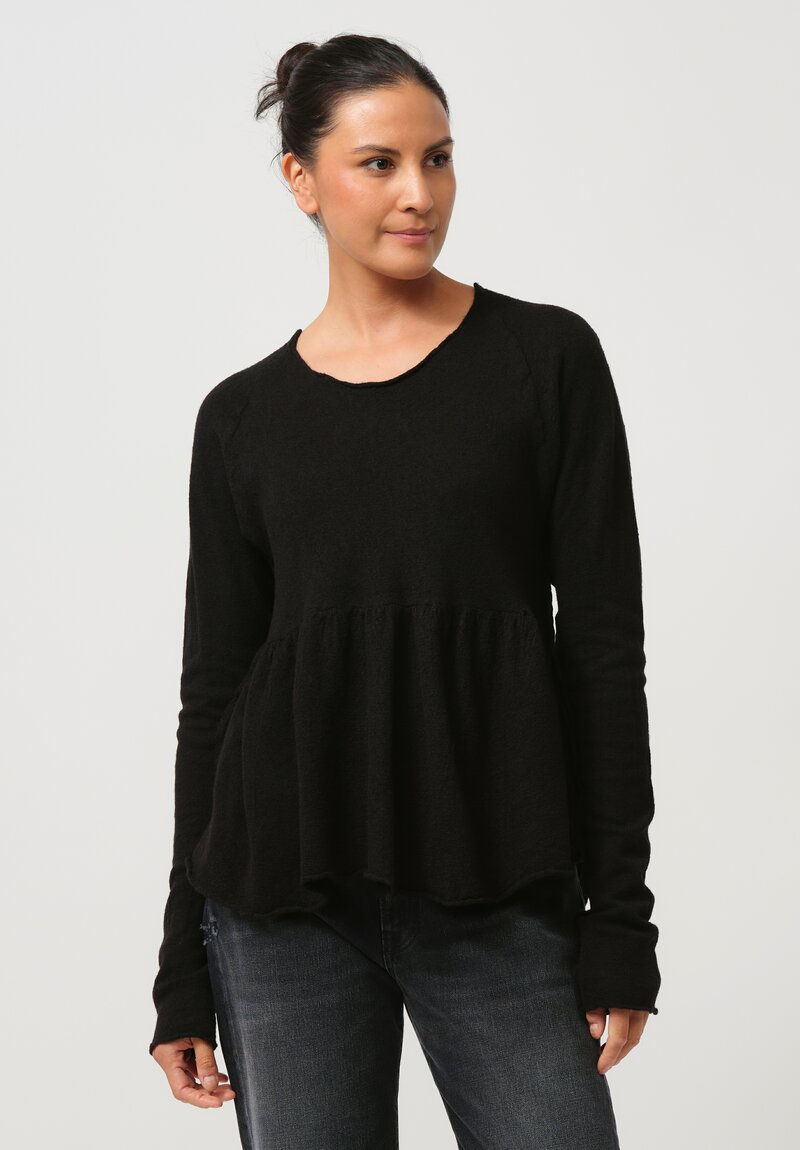 Rundholz Felted Peplum Top in Black	