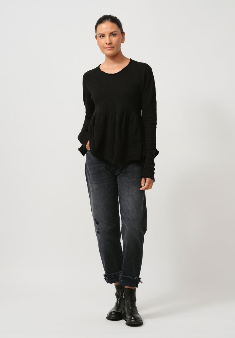 Rundholz Felted Peplum Top in Black	