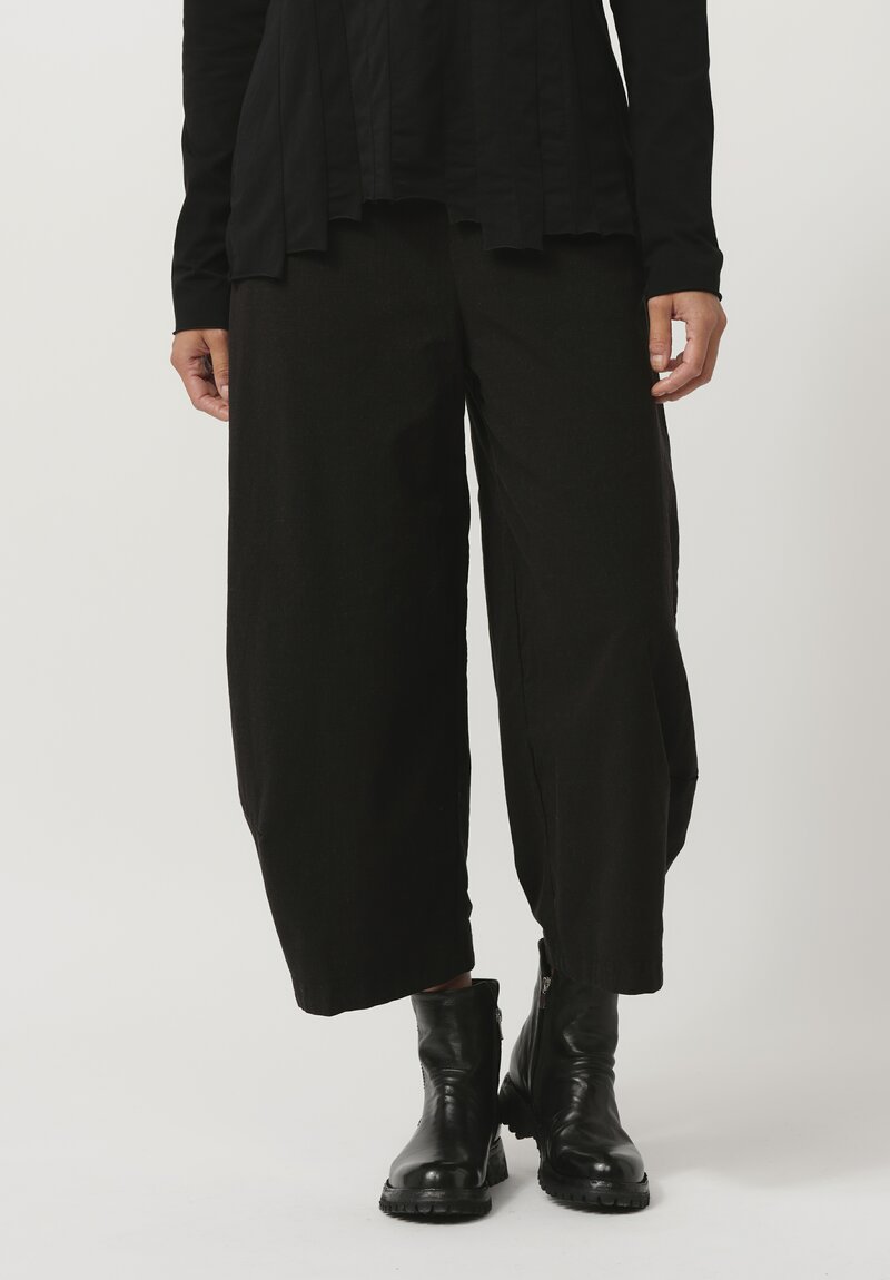 Rundholz Black Label Wide Leg Stretch Cotton Pants in Black Stripe	