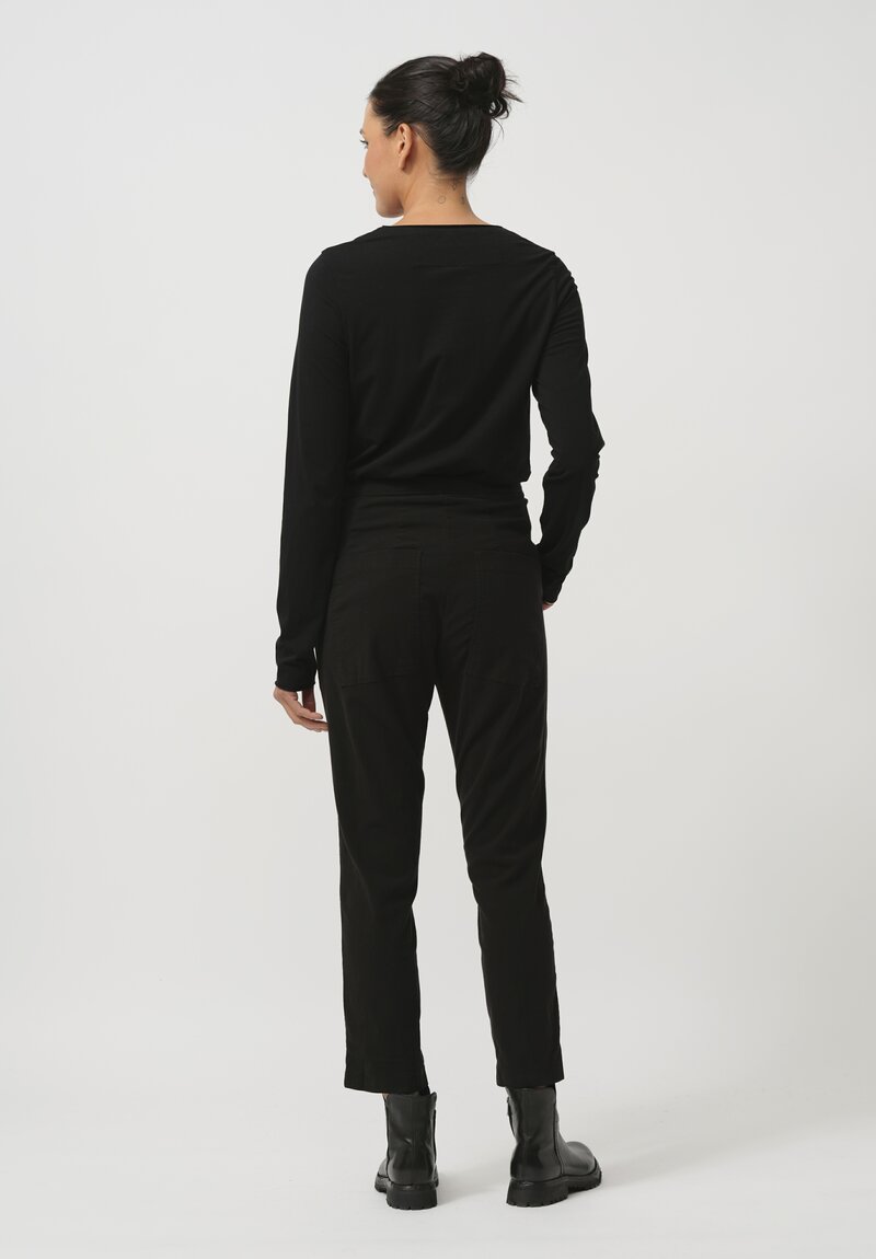 Rundholz Black Label Tapered Stretch Cotton Pants in Black	