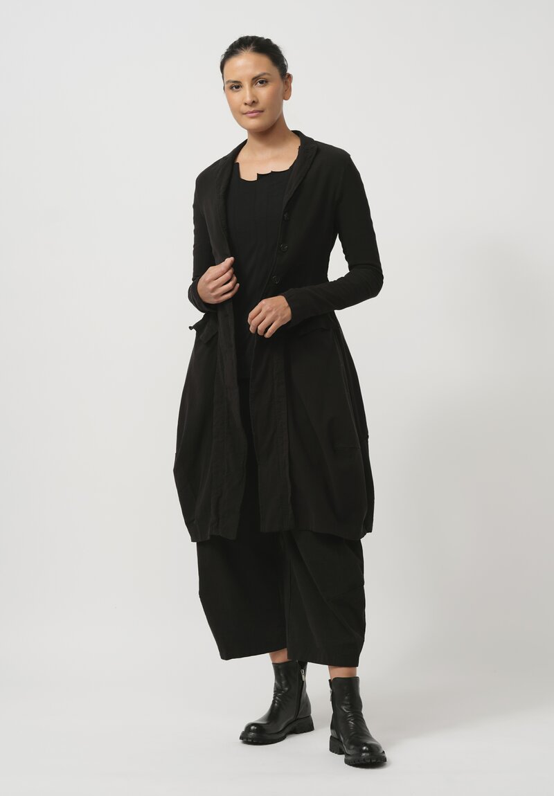 Rundholz Black Label Stretch Cotton Bell Coat in Black	