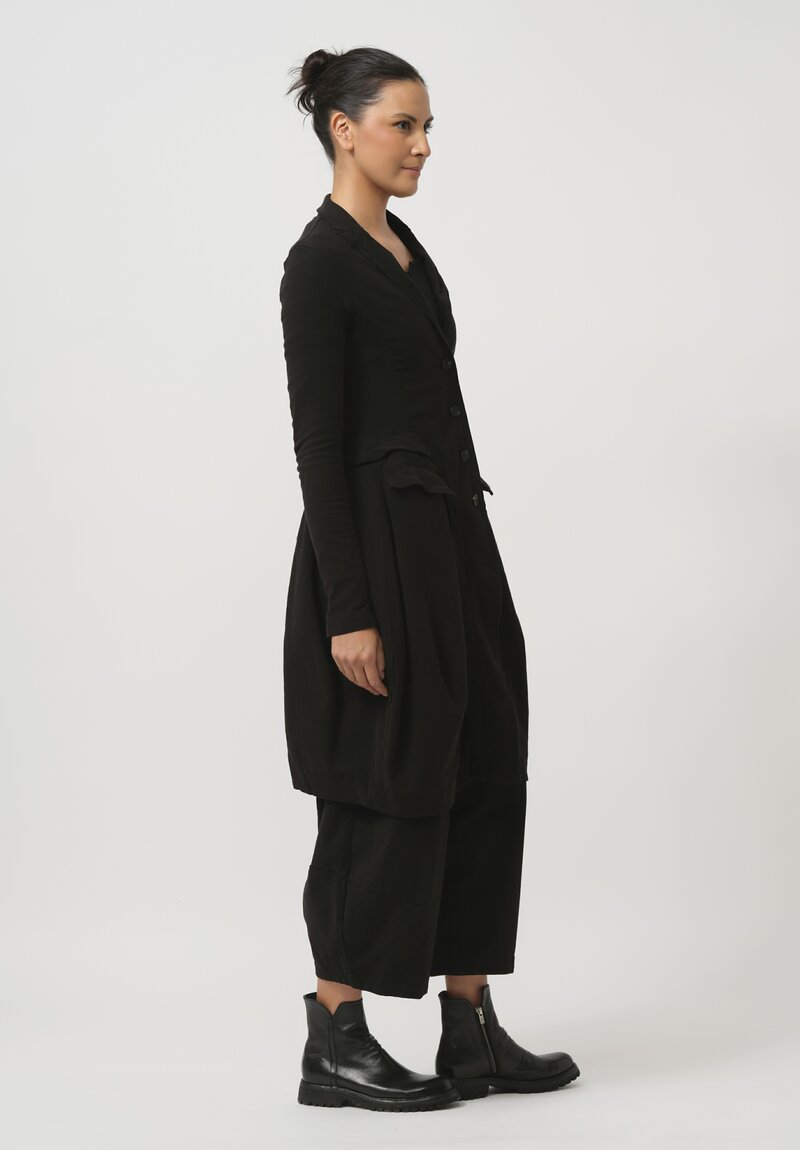 Rundholz Black Label Stretch Cotton Bell Coat in Black	