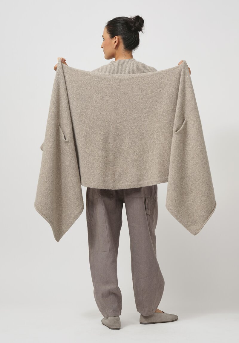 Lauren Manoogian Baby Alpaca & Wool U Cape in Dust Grey	