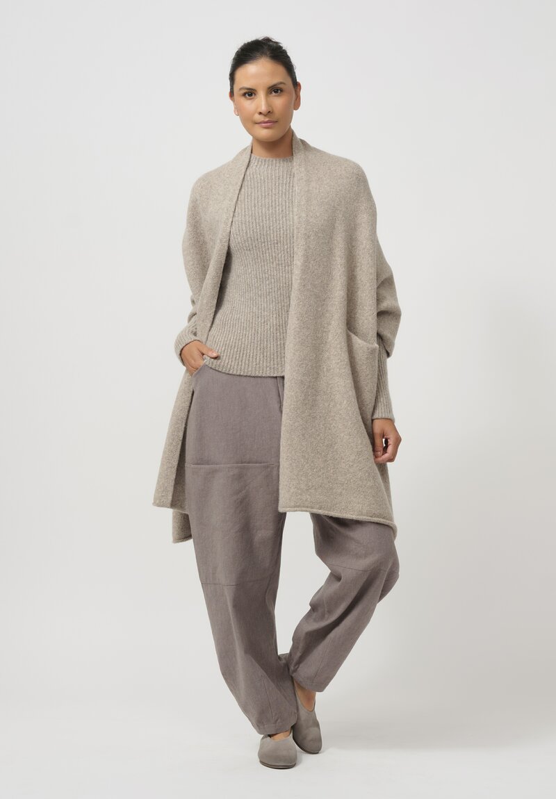 Lauren Manoogian Baby Alpaca & Wool U Cape in Dust Grey	