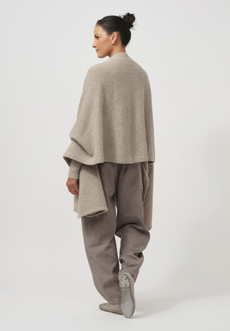 Lauren Manoogian Baby Alpaca & Wool U Cape in Dust Grey	