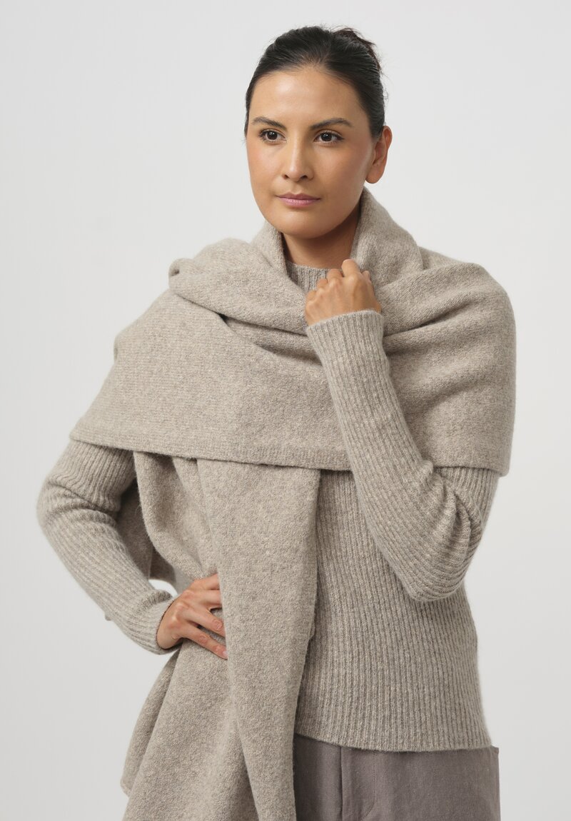 Lauren Manoogian Baby Alpaca & Wool U Cape in Dust Grey	