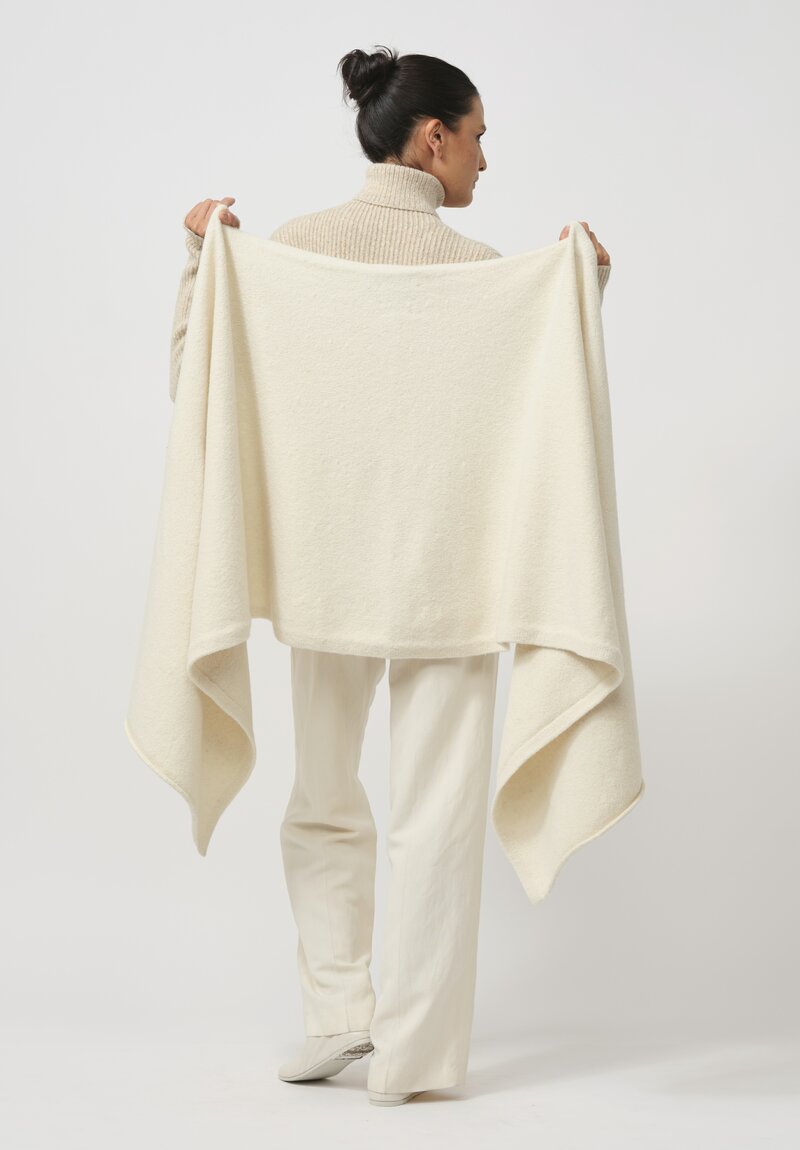 Lauren Manoogian Baby Alpaca & Wool U Cape in Raw White	