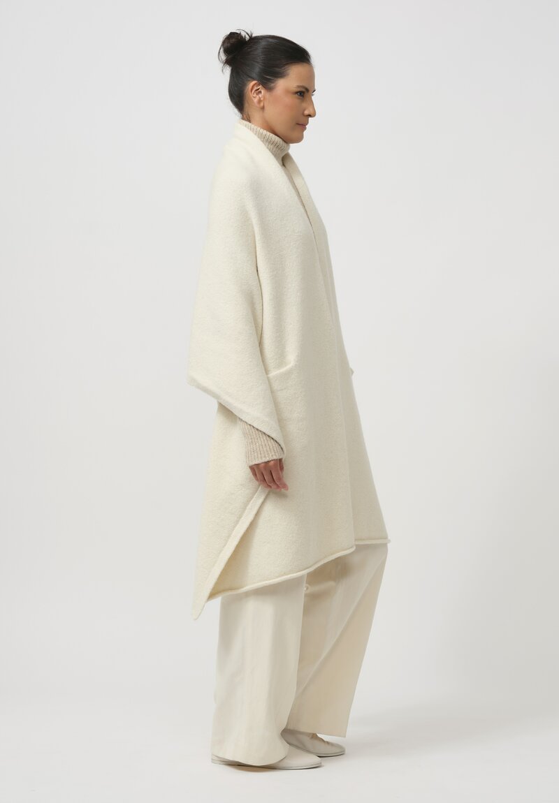 Lauren Manoogian Baby Alpaca & Wool U Cape in Raw White	