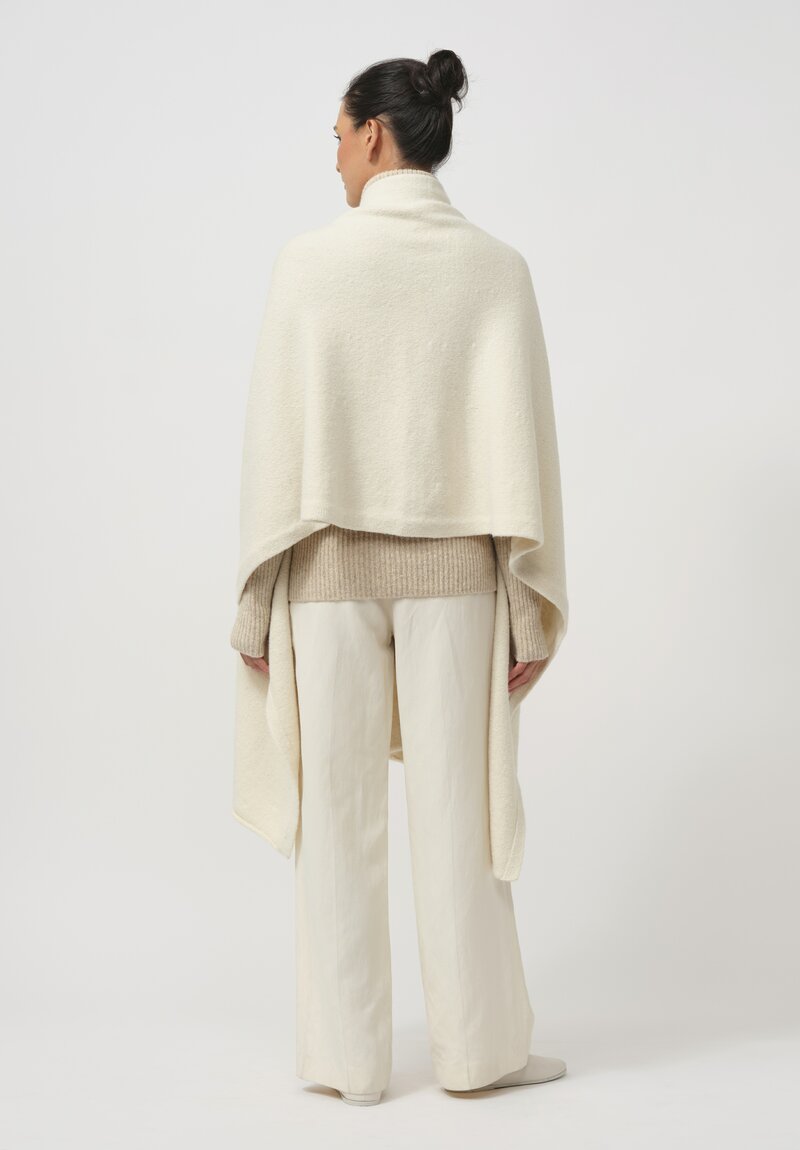 Lauren Manoogian Baby Alpaca & Wool U Cape in Raw White	