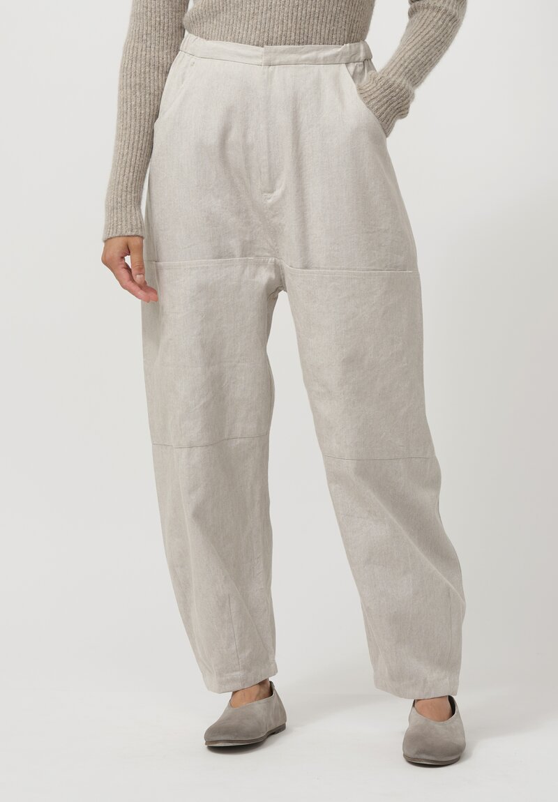 Lauren Manoogian Linen & Cotton Painter Pants in Plaster Grey	