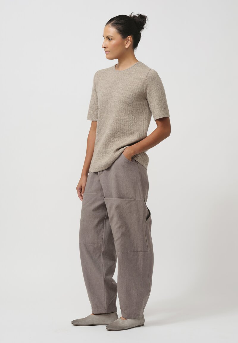 Lauren Manoogian Linen & Cotton Painter Pants in Umber Brown	