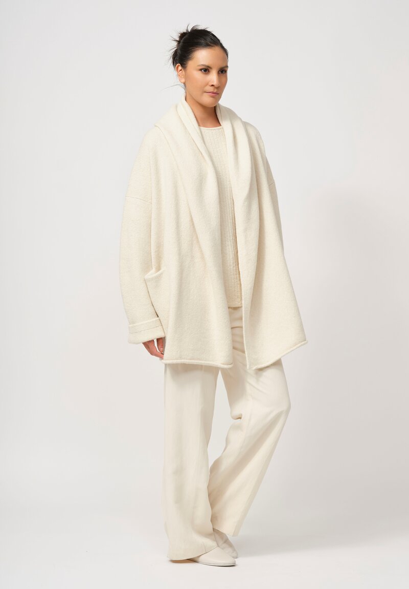 Lauren Manoogian Baby Alpaca & Wool Manta Coat in Raw White	