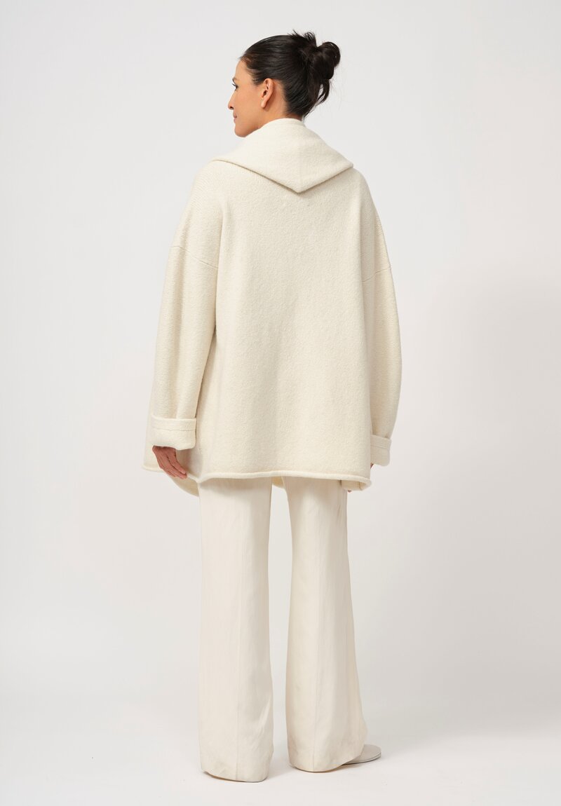 Lauren Manoogian Baby Alpaca & Wool Manta Coat in Raw White	