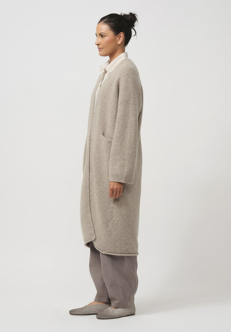 Lauren Manoogian Baby Alpaca & Wool Long Open Cardigan in Dust	