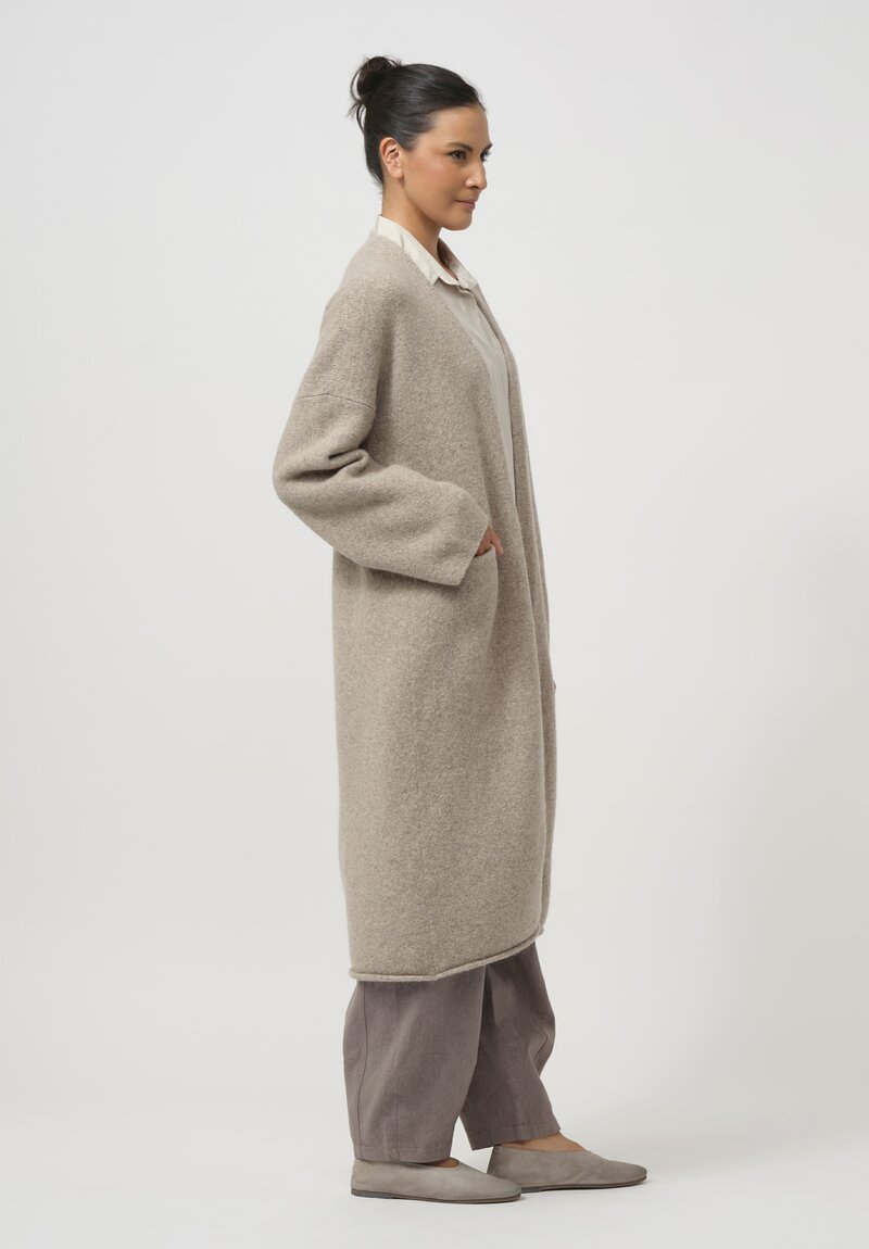 Lauren Manoogian Baby Alpaca & Wool Long Open Cardigan in Dust	