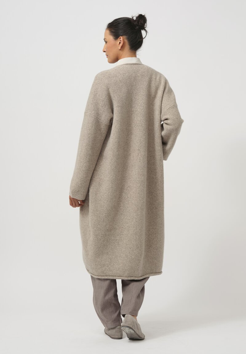 Lauren Manoogian Baby Alpaca & Wool Long Open Cardigan in Dust	