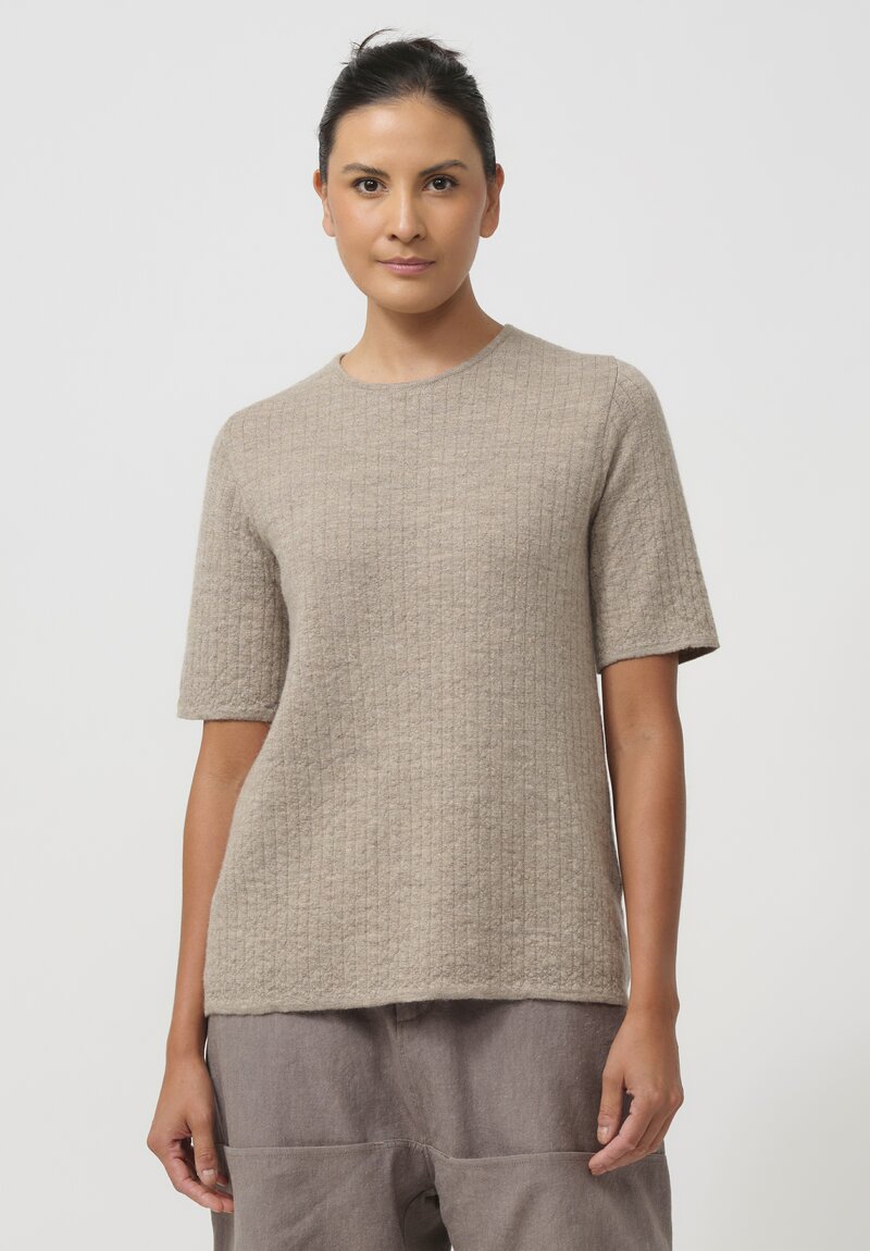 Lauren Manoogian Baby Alpaca & Wool Linen Quilt Tee in Dust	