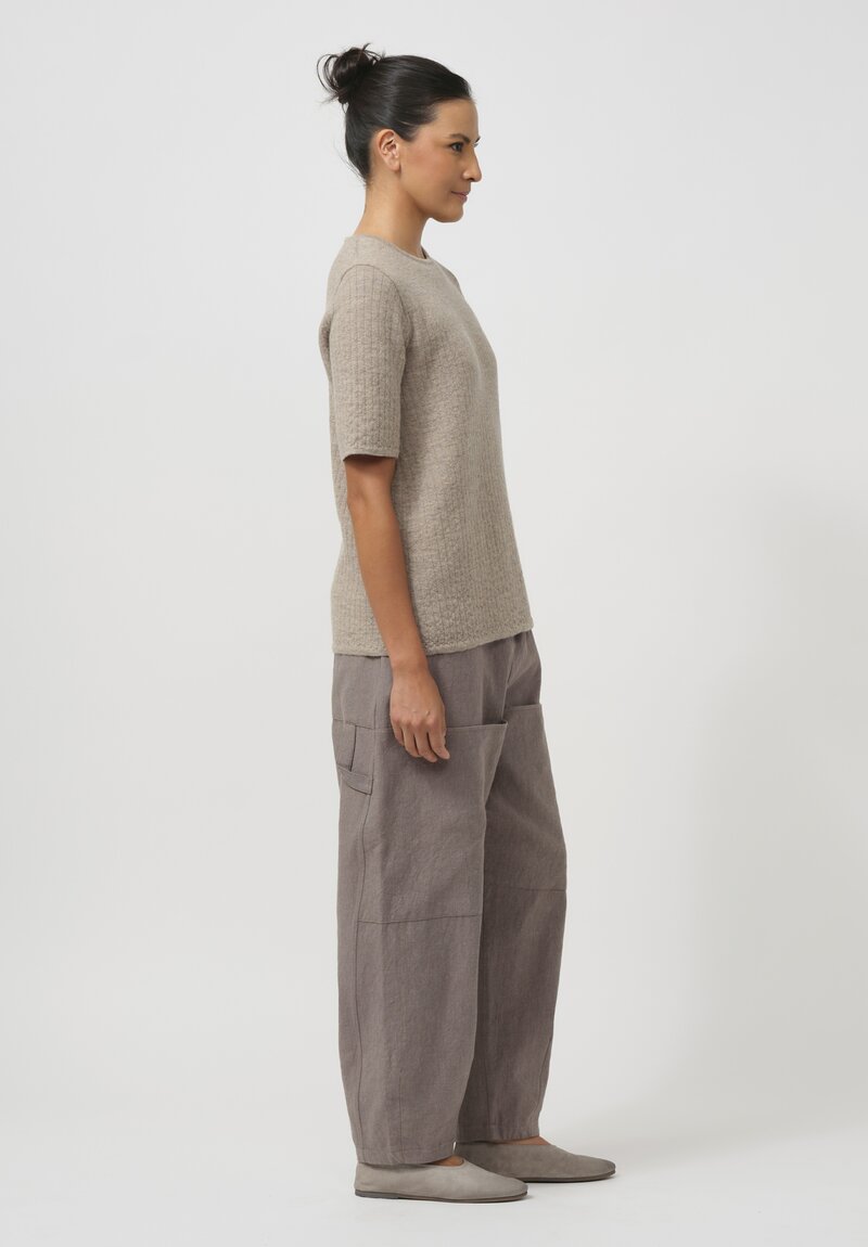 Lauren Manoogian Baby Alpaca & Wool Linen Quilt Tee in Dust	