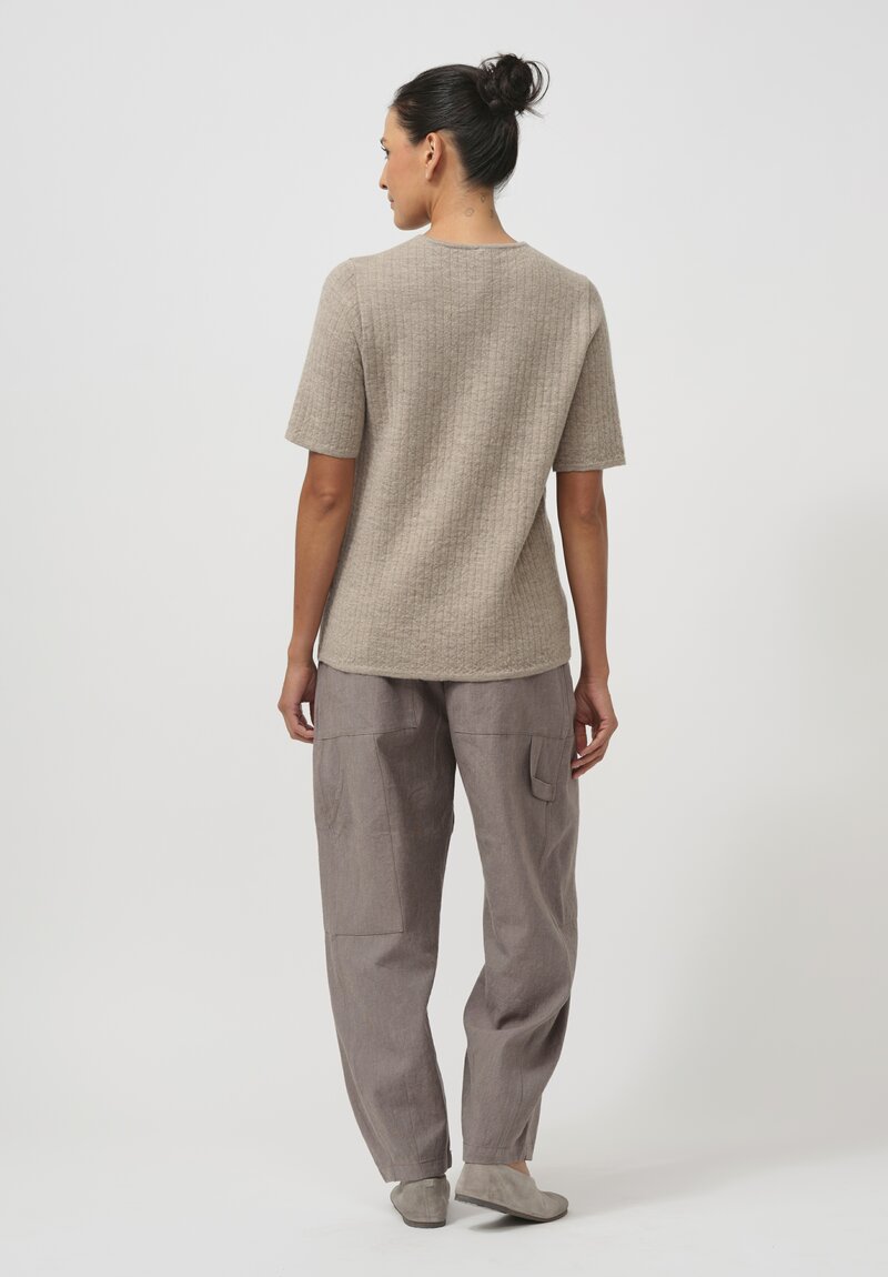 Lauren Manoogian Baby Alpaca & Wool Linen Quilt Tee in Dust	