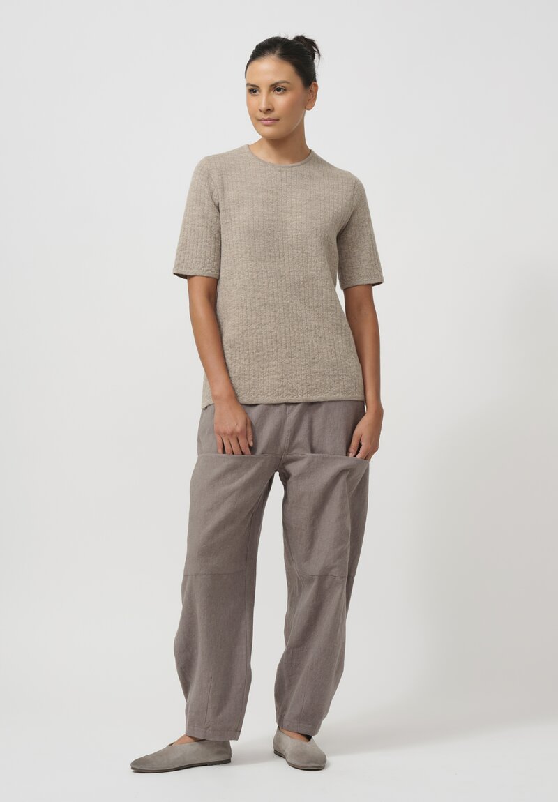 Lauren Manoogian Baby Alpaca & Wool Linen Quilt Tee in Dust	