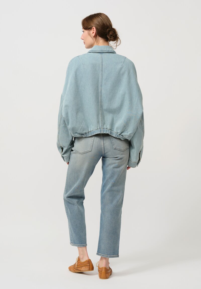 Dries Van Noten Cotton Denim Quilted Vesto Jacket in Ice Blue	