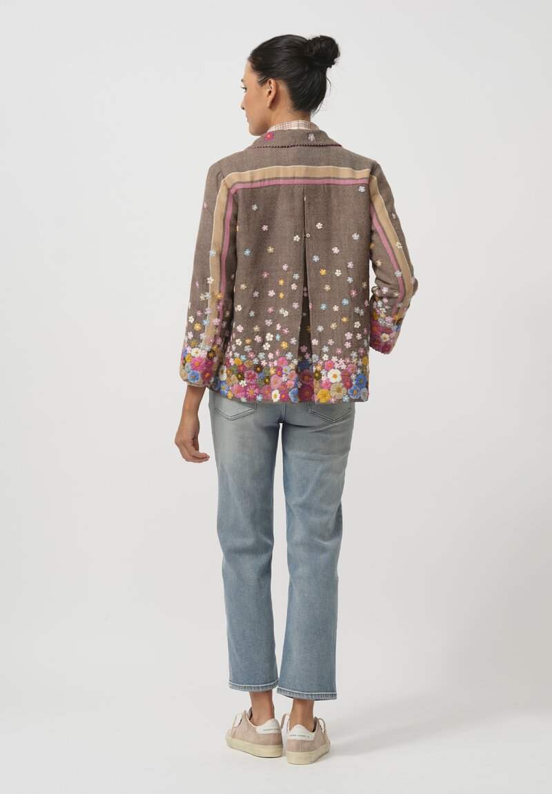 Péro Wool Embroidered Flower Jacket	