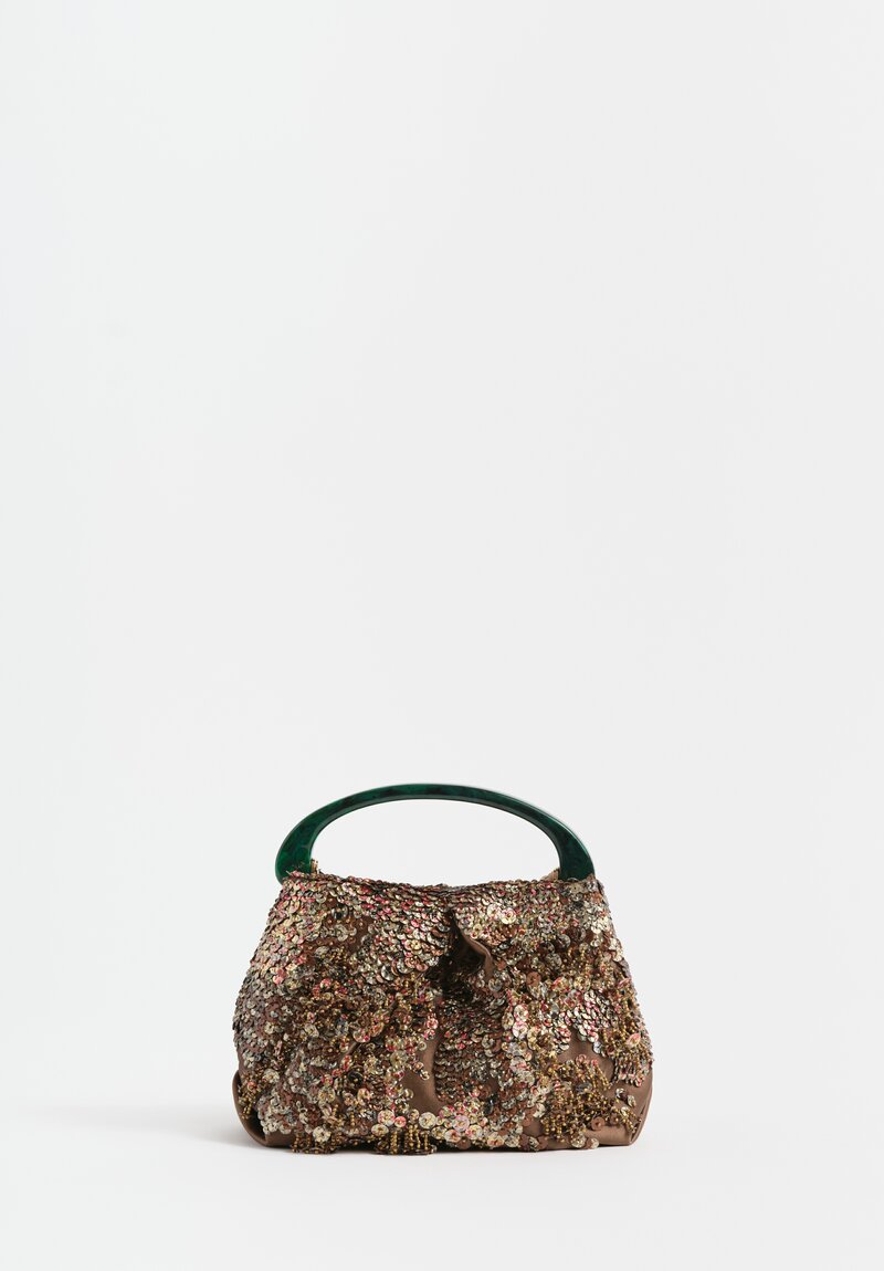 Dries Van Noten Leather Embellished Crisp Bag in Brown	