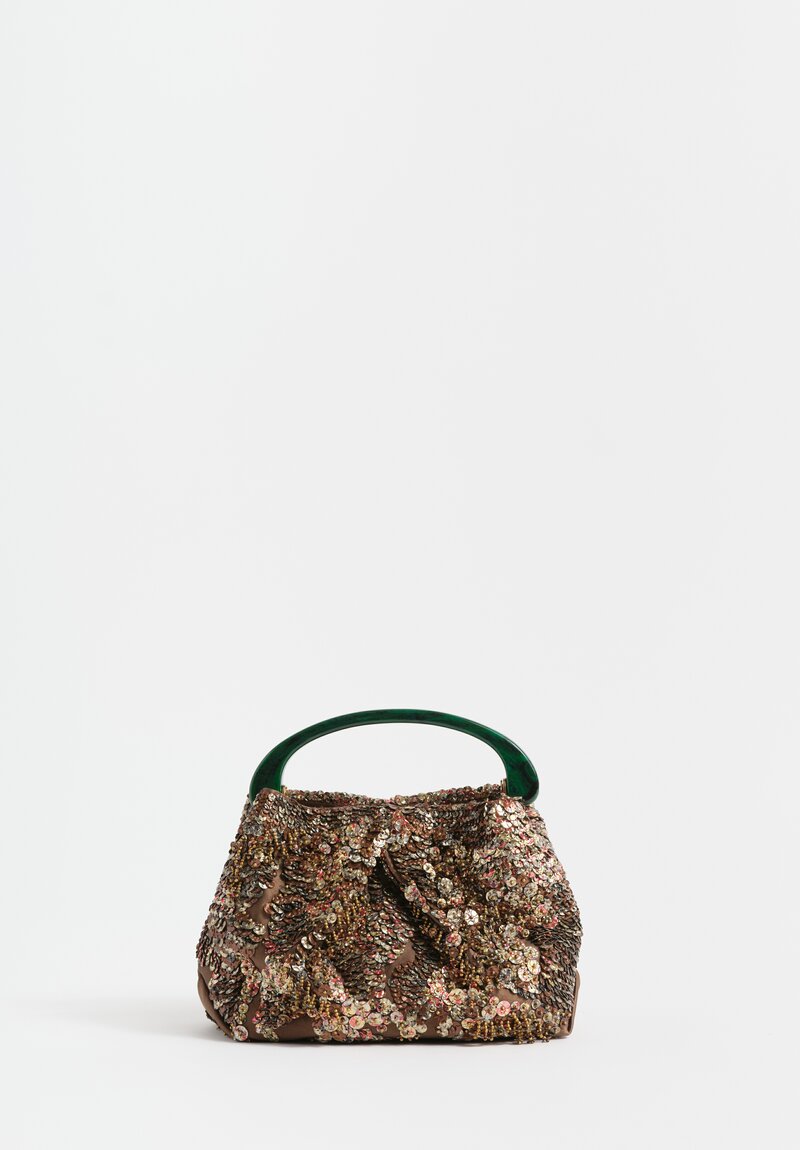 Dries Van Noten Leather Embellished Crisp Bag in Brown	