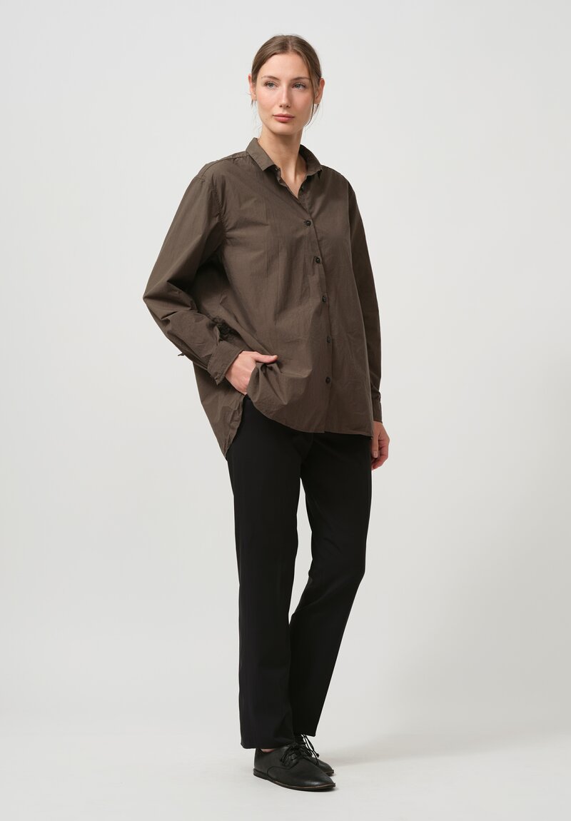 Bergfabel Cotton Loose Tyrol Shirt in Wood Green	