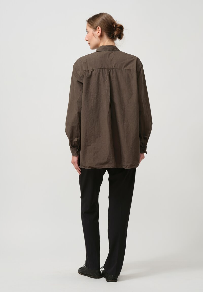 Bergfabel Cotton Loose Tyrol Shirt in Wood Green	