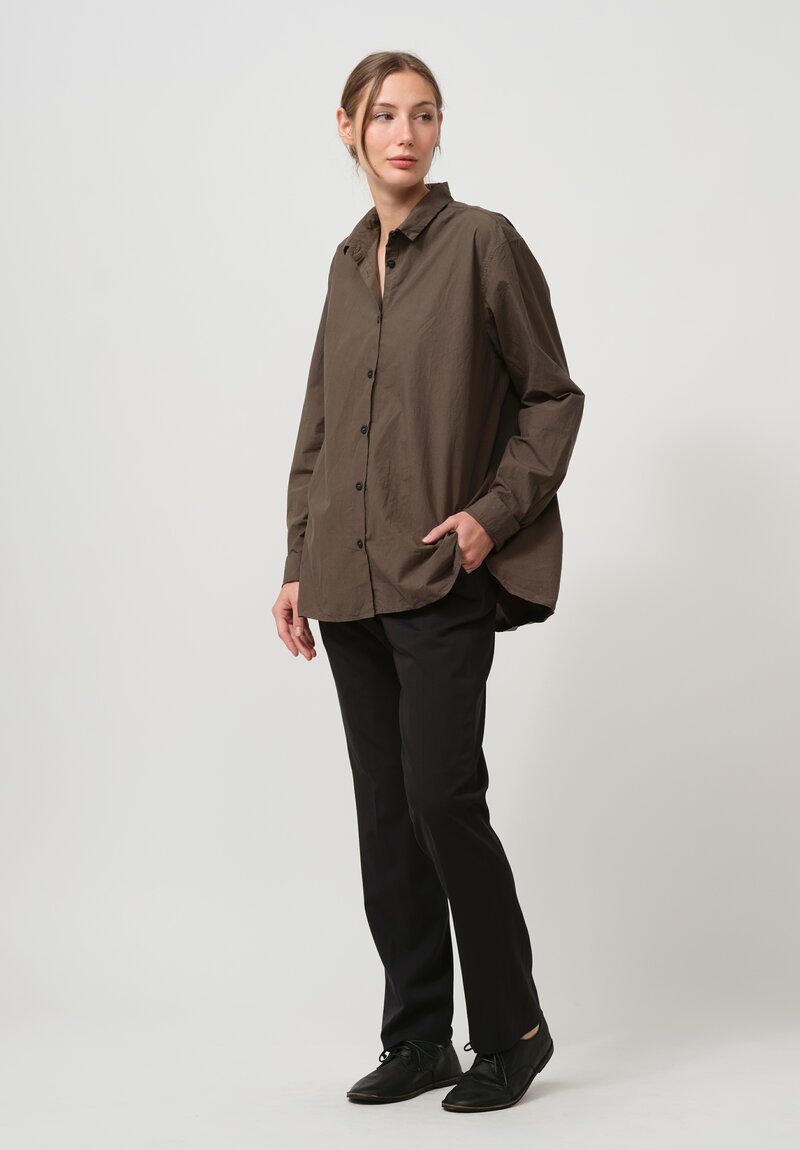 Bergfabel Cotton Loose Tyrol Shirt in Wood Green	