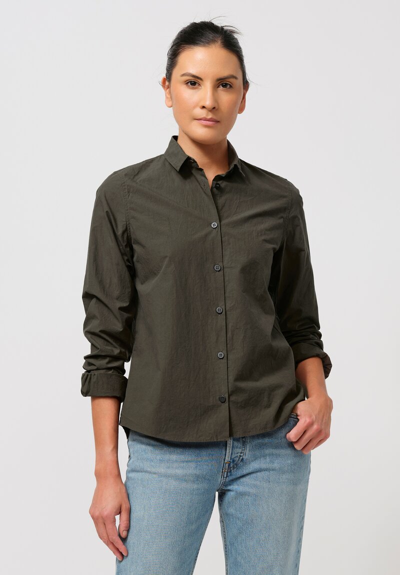 Bergfabel Washed Cotton Poplin Short Tyrol Shirt in Wood Green