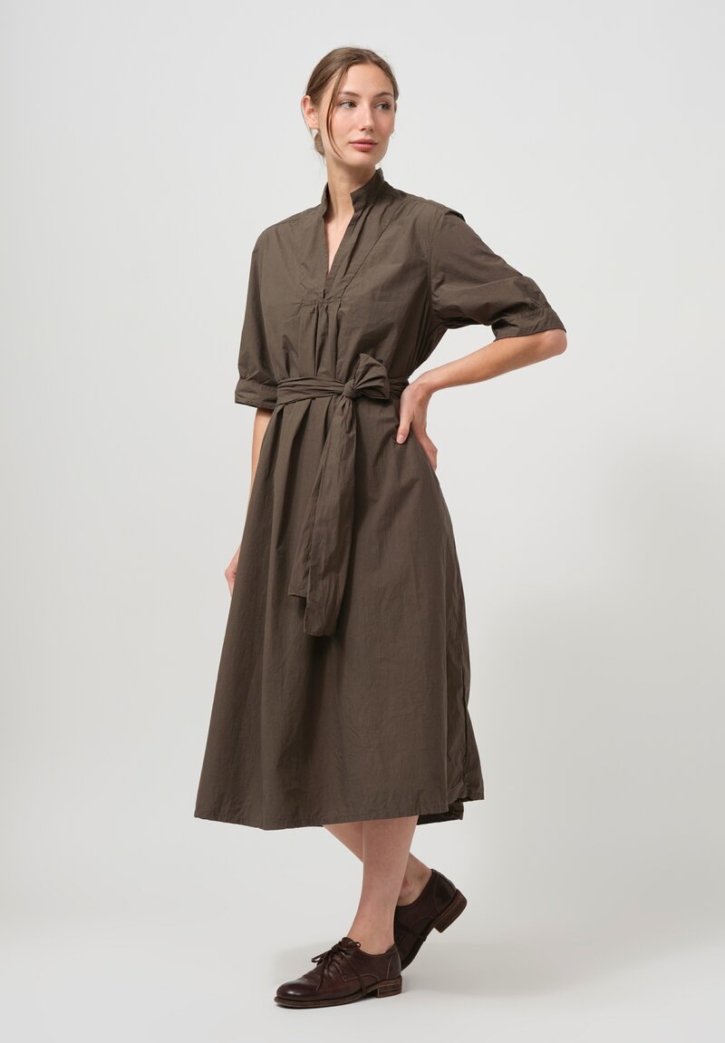 Bergfabel Washed Cotton Poplin Tyrol Dress in Wood Green	