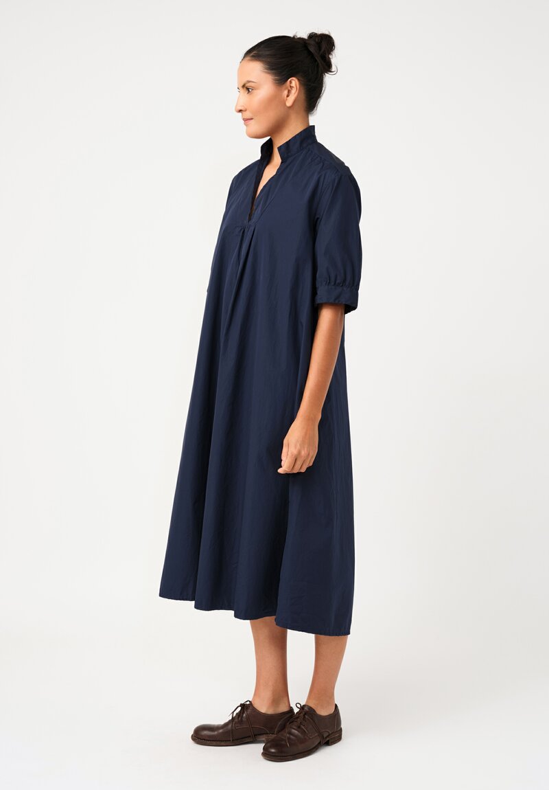 Bergfabel Washed Cotton Poplin Tyrol Dress in Navy Blue
