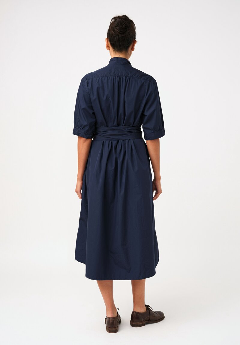 Bergfabel Washed Cotton Poplin Tyrol Dress in Navy Blue