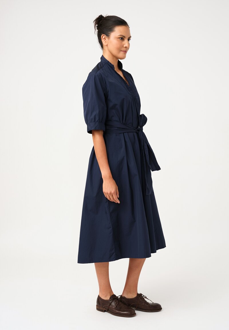 Bergfabel Washed Cotton Poplin Tyrol Dress in Navy Blue