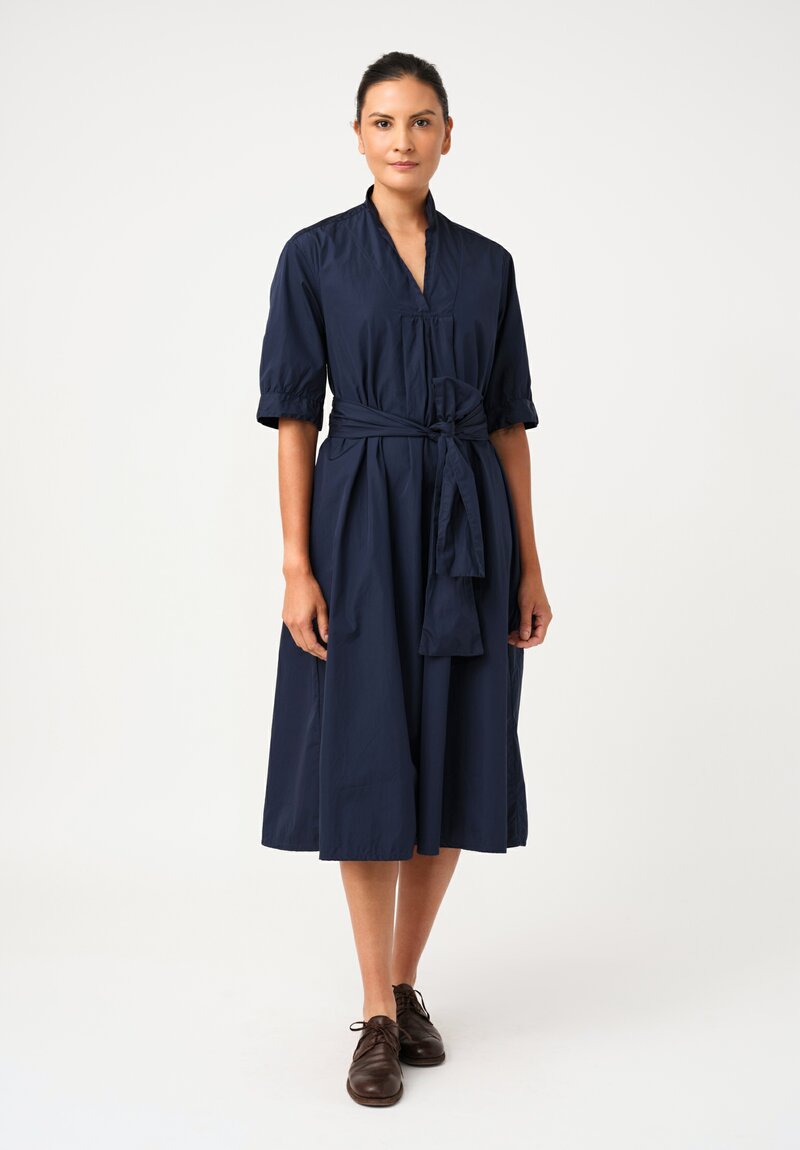 Bergfabel Washed Cotton Poplin Tyrol Dress in Navy Blue
